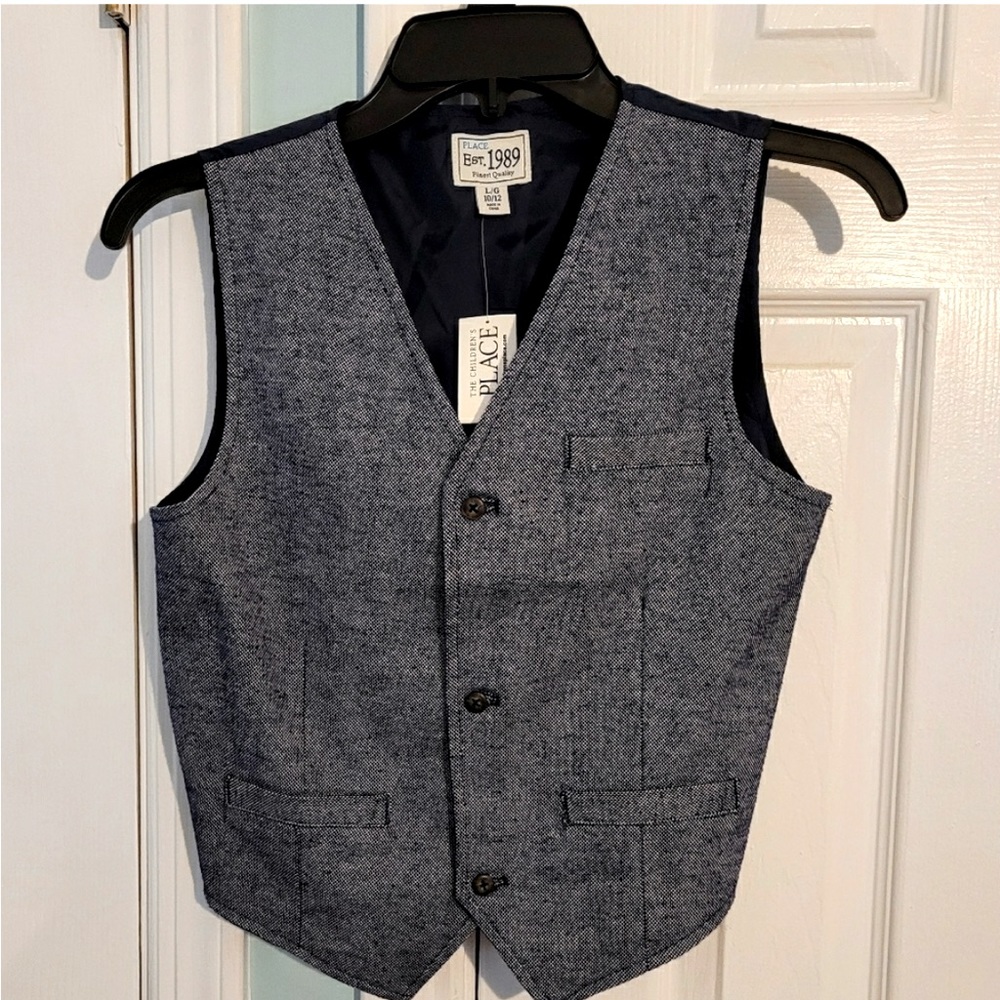 Blue button down vest by The Children's Place